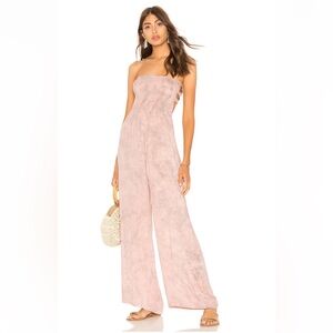 NWOT Tiare Hawaii Bennett Jumpsuit in Rose Smoke Tie Dye, OS